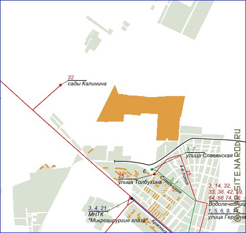 Transporte mapa de Krasnodar