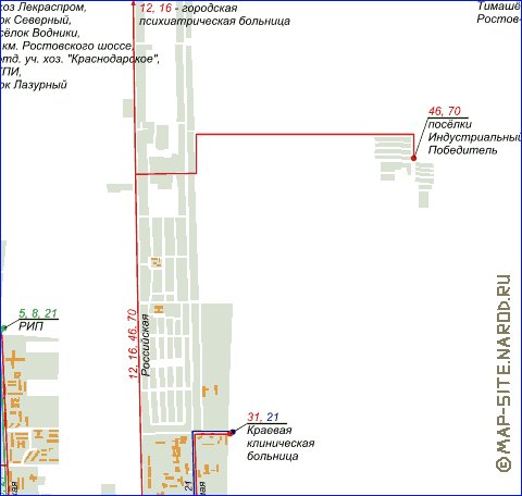 Transporte mapa de Krasnodar