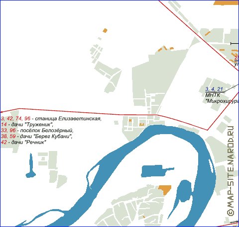 Transporte mapa de Krasnodar