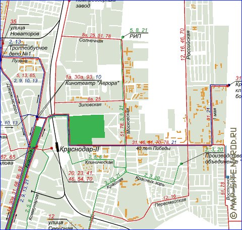 Transporte mapa de Krasnodar