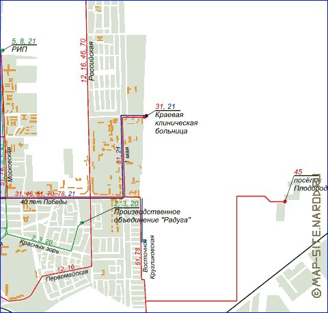 Transporte mapa de Krasnodar