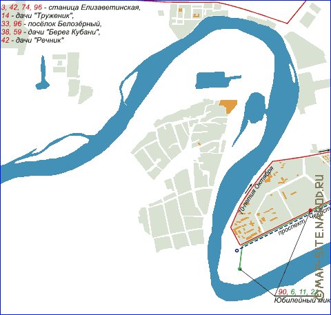 Transporte mapa de Krasnodar