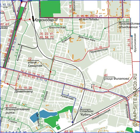 Transporte mapa de Krasnodar