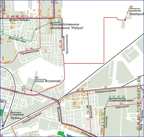 Transport carte de Krasnodar