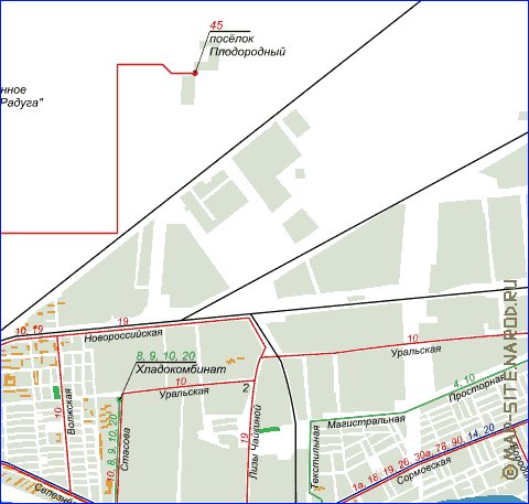 Transporte mapa de Krasnodar