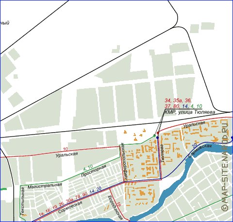 Transporte mapa de Krasnodar