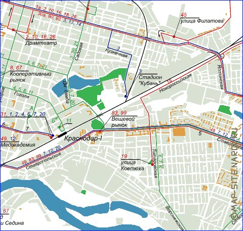 Transporte mapa de Krasnodar