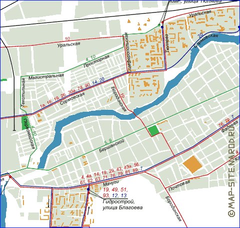 Transporte mapa de Krasnodar