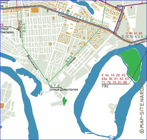 Transporte mapa de Krasnodar