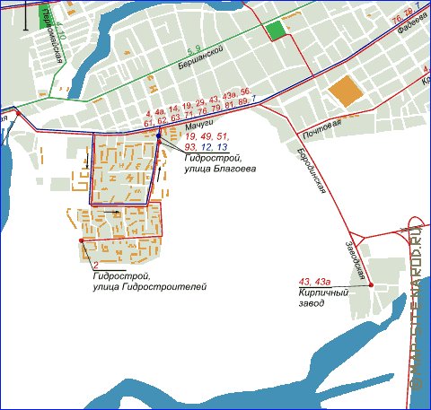 Transporte mapa de Krasnodar