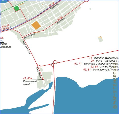 Transporte mapa de Krasnodar