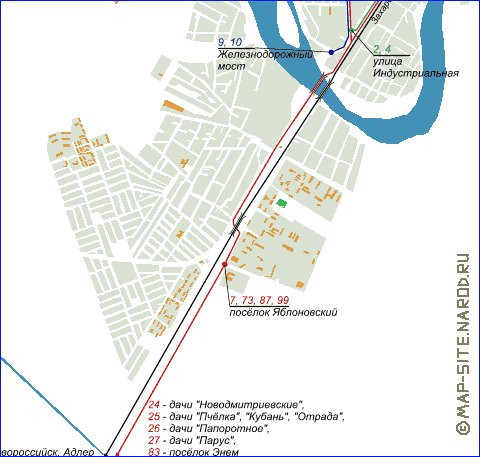 Transporte mapa de Krasnodar