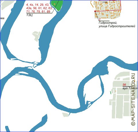 Transporte mapa de Krasnodar