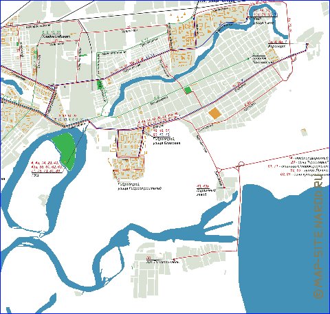 Transporte mapa de Krasnodar