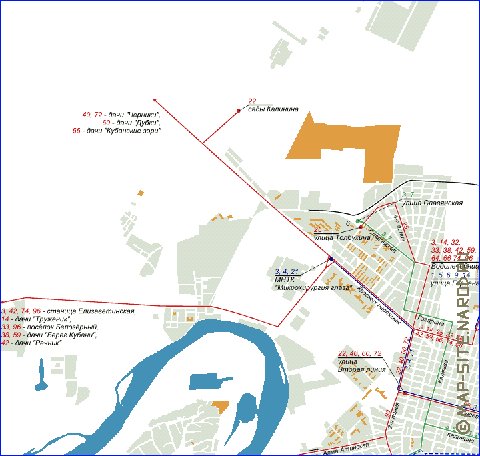 Transporte mapa de Krasnodar