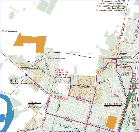 Transporte mapa de Krasnodar