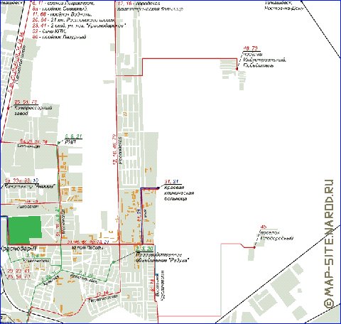 Transporte mapa de Krasnodar