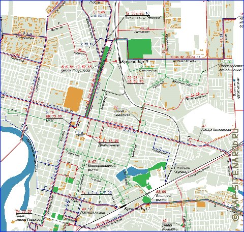 Transporte mapa de Krasnodar