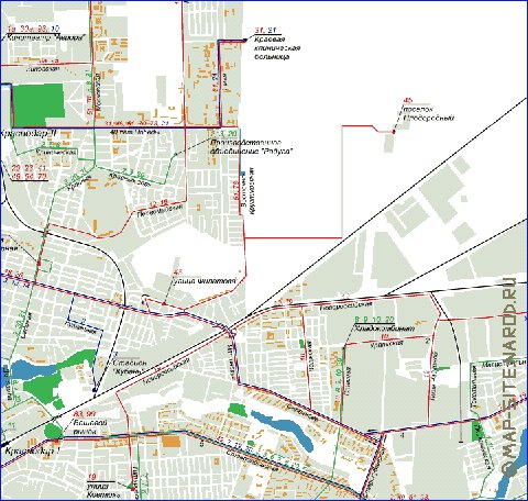 Transporte mapa de Krasnodar