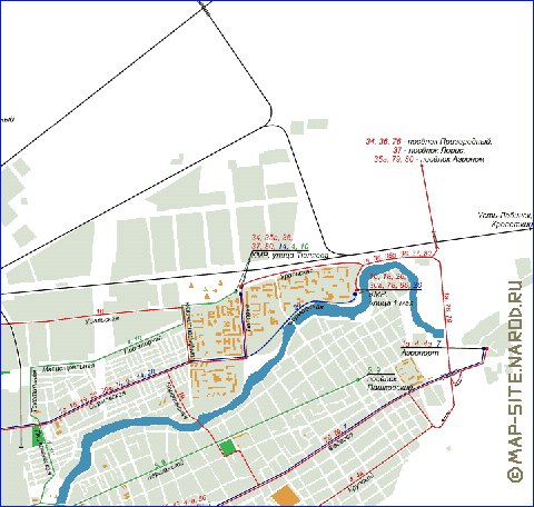 Transporte mapa de Krasnodar