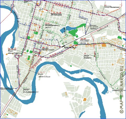 Transporte mapa de Krasnodar