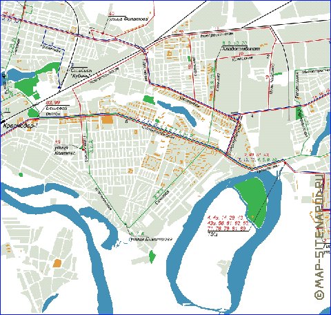 Transporte mapa de Krasnodar