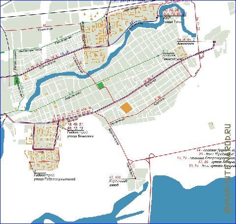 Transporte mapa de Krasnodar