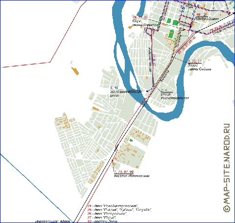 Transporte mapa de Krasnodar