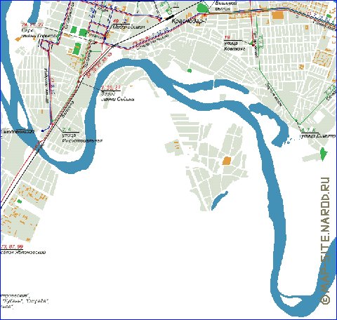 Transporte mapa de Krasnodar