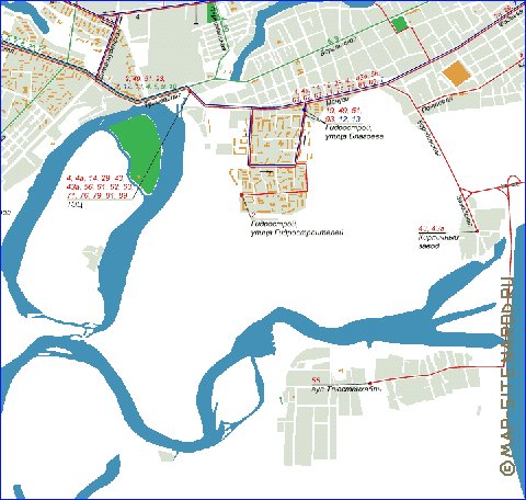 Transporte mapa de Krasnodar