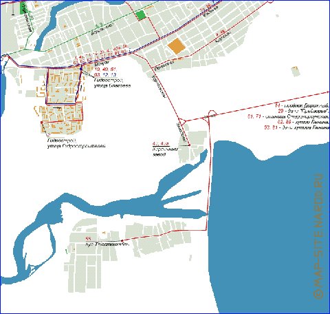 Transporte mapa de Krasnodar