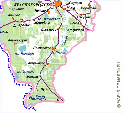 Карта красногородского района псковской области подробная