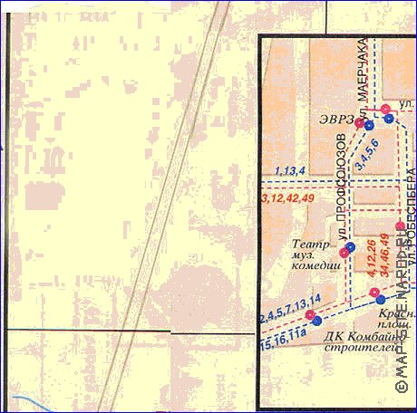 Transport carte de Krasnoiarsk