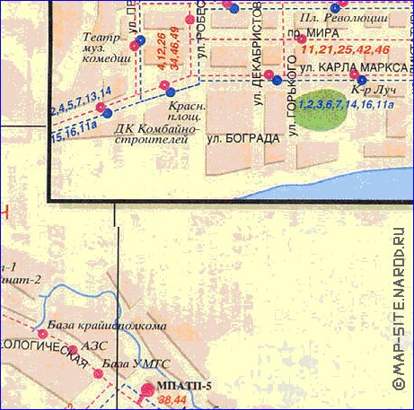 Transport carte de Krasnoiarsk