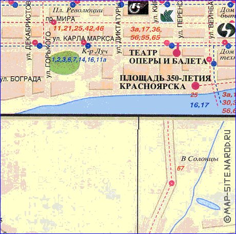 Transport carte de Krasnoiarsk