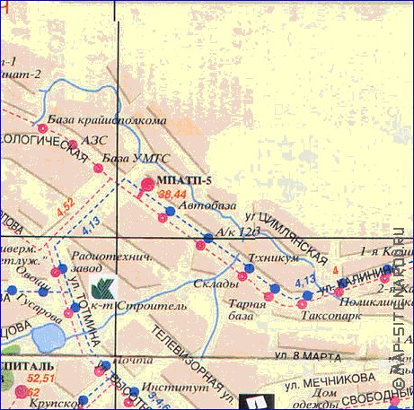 Transport carte de Krasnoiarsk