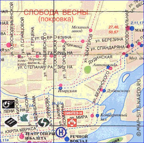 Transport carte de Krasnoiarsk