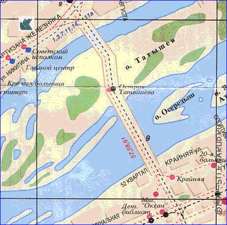 Transport carte de Krasnoiarsk