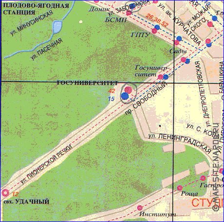 Transport carte de Krasnoiarsk