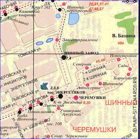 Transport carte de Krasnoiarsk