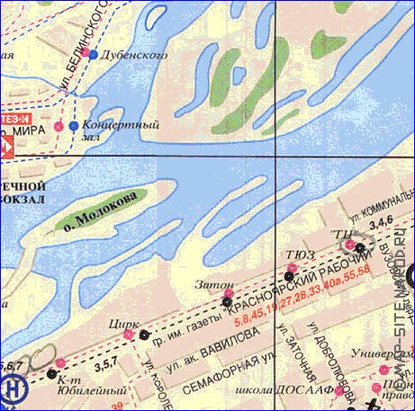 Transport carte de Krasnoiarsk