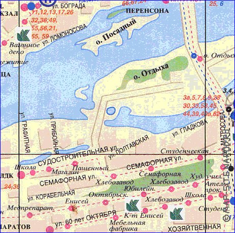 Transport carte de Krasnoiarsk