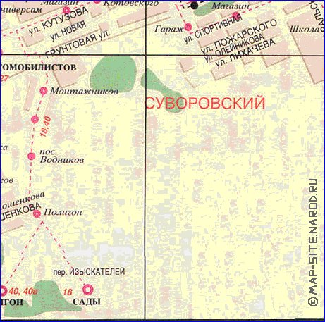 Transporte mapa de Krasnoyarsk