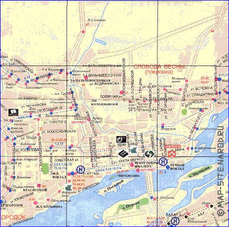 Transporte mapa de Krasnoyarsk