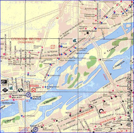 Transporte mapa de Krasnoyarsk