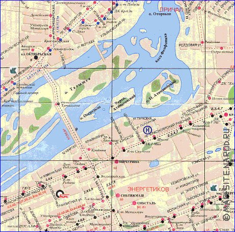 Transport carte de Krasnoiarsk