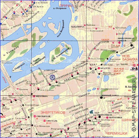 Transport carte de Krasnoiarsk