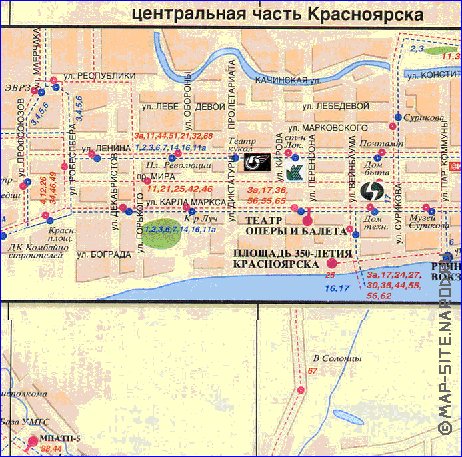 Transport carte de Krasnoiarsk