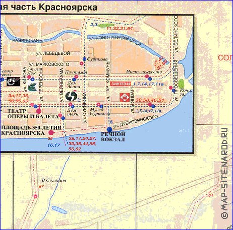 Transport carte de Krasnoiarsk