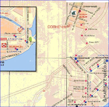 Transport carte de Krasnoiarsk